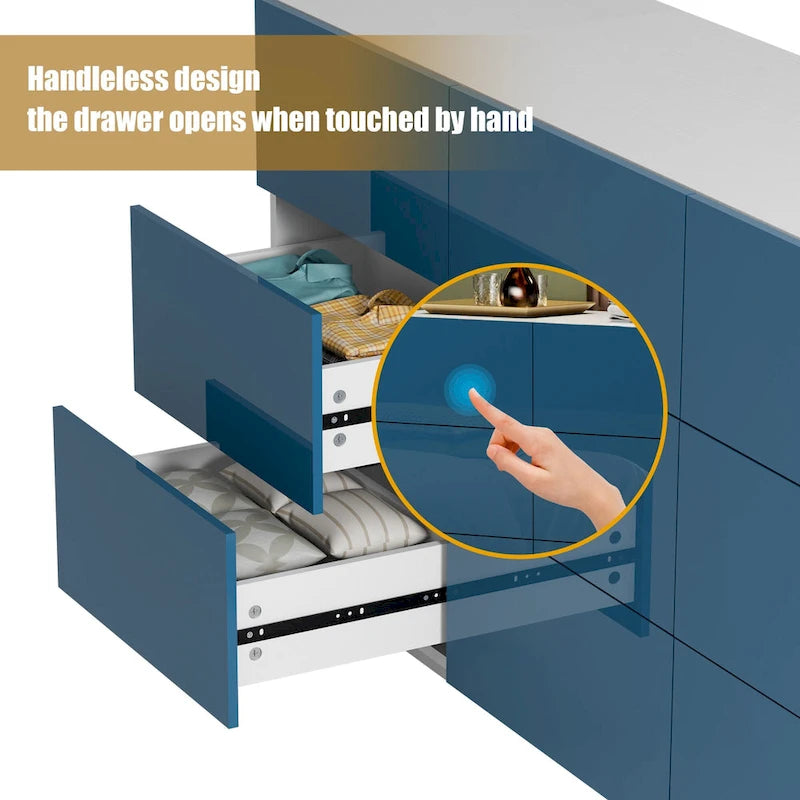 9 Drawers Chest Of Dresser Storage Tower Cabinet Bedroom Organizer with Light