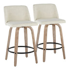 Carson Carrington Vallberga 26 Fixed-Height Counter Stool With Whitewashed Wood Base (Set of 2)