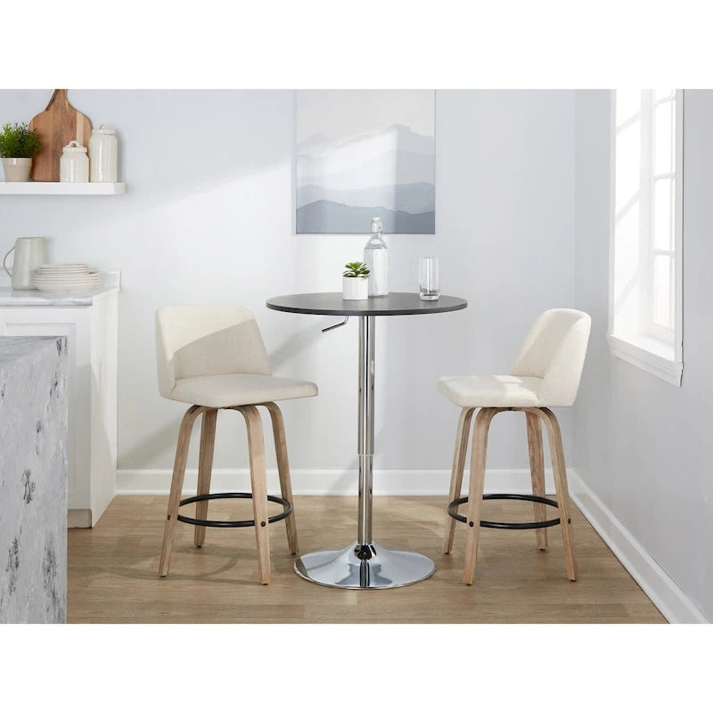 Carson Carrington Vallberga 26 Fixed-Height Counter Stool With Whitewashed Wood Base (Set of 2)