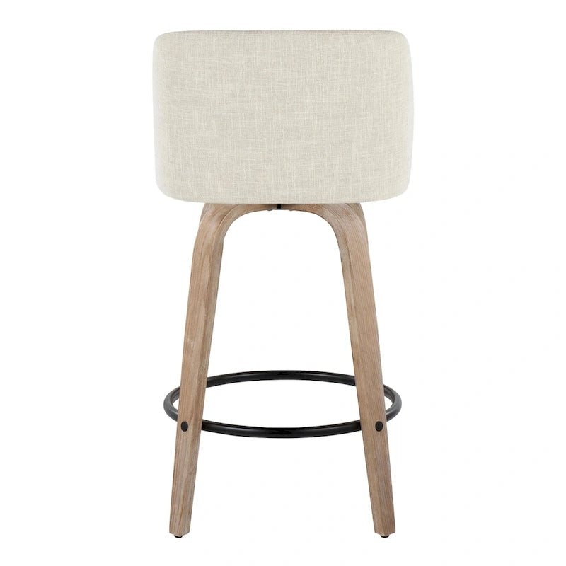 Carson Carrington Vallberga 26 Fixed-Height Counter Stool With Whitewashed Wood Base (Set of 2)