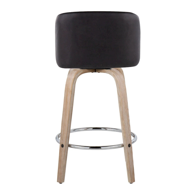 Carson Carrington Vallberga 26 Fixed-Height Counter Stool With Whitewashed Wood Base (Set of 2)