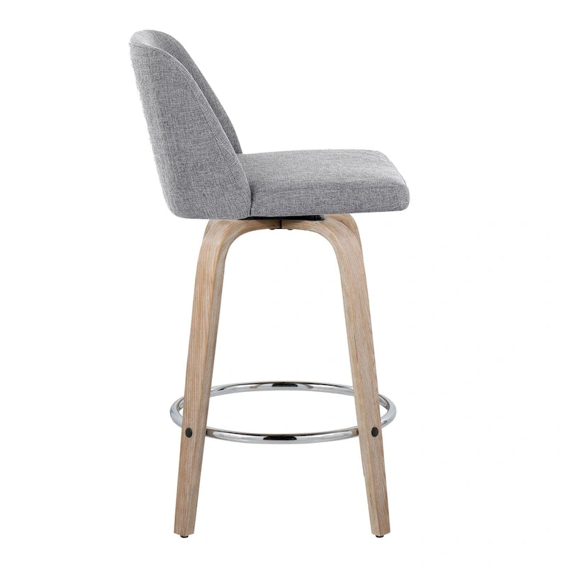 Carson Carrington Vallberga 26 Fixed-Height Counter Stool With Whitewashed Wood Base (Set of 2)