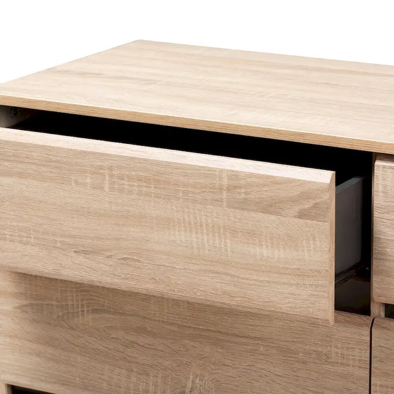 Mid-Century Dark Grey 6-Drawer Dresser by Baxton Studio