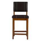 Linon Clover 24-inch Dark Brown Faux Leather Counter Stool
