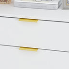 5 Drawer Dresser Chest End Table Storage Cabinet 23.6 W White/Back