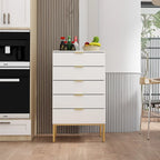 5 Drawer Dresser Chest End Table Storage Cabinet 23.6 W White/Back