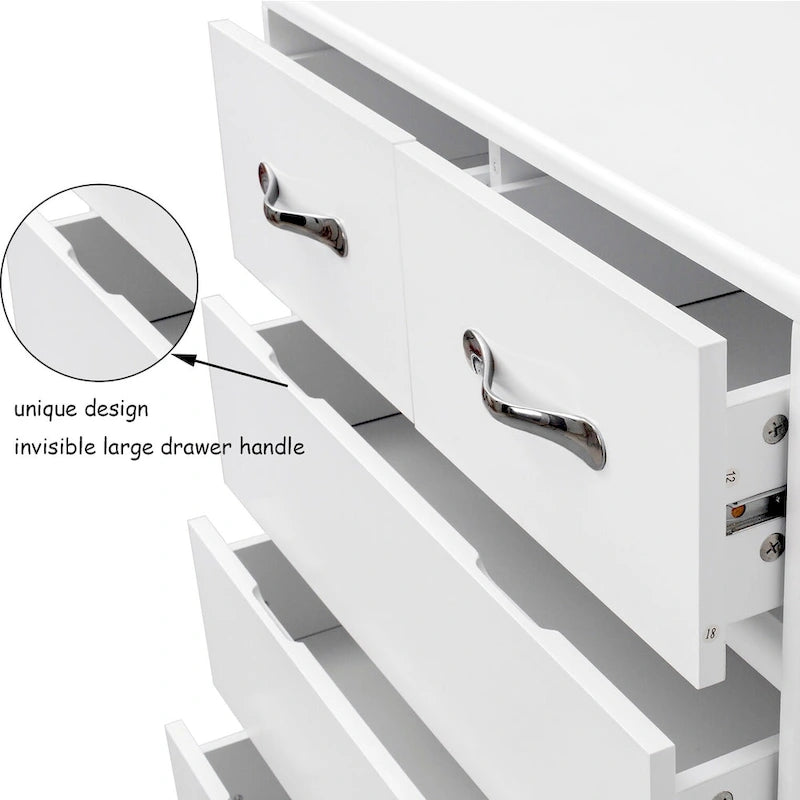 Large storage space dresser with 6 drawers for living room,bedroom