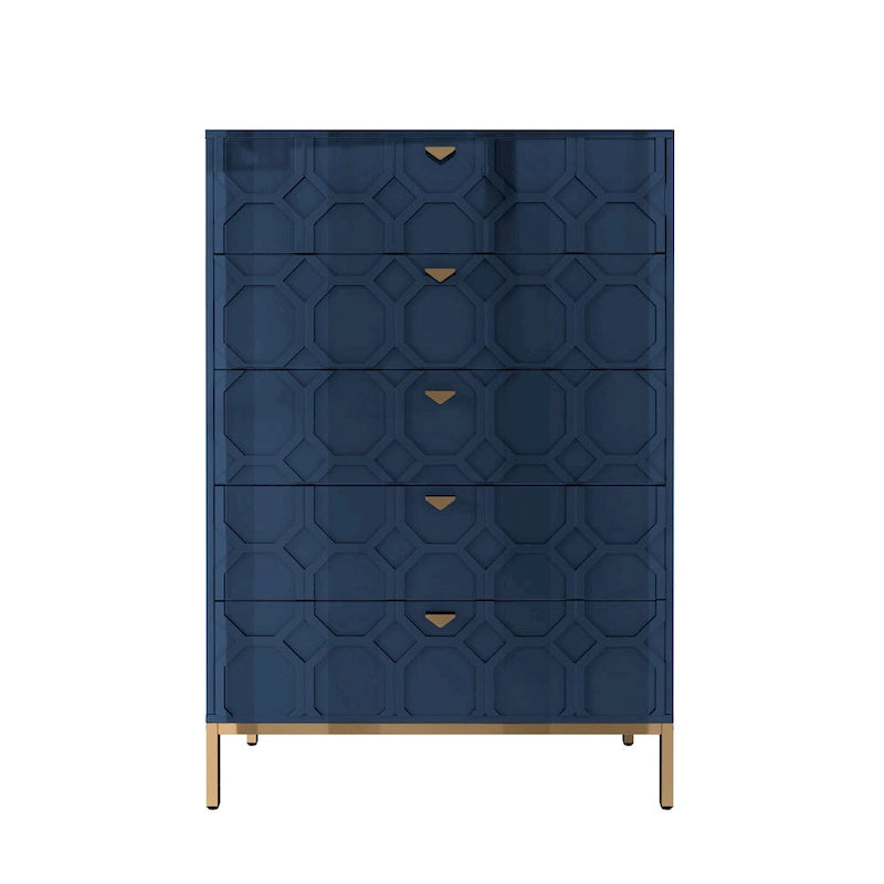 Clihome Wooden 5-Drawer Storage Chest