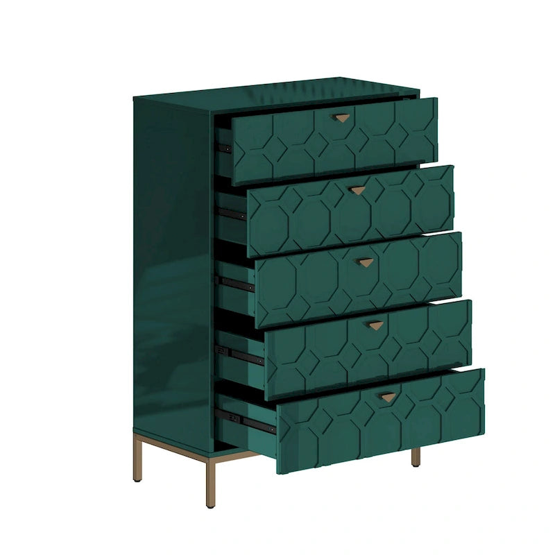 Clihome Wooden 5-Drawer Storage Chest