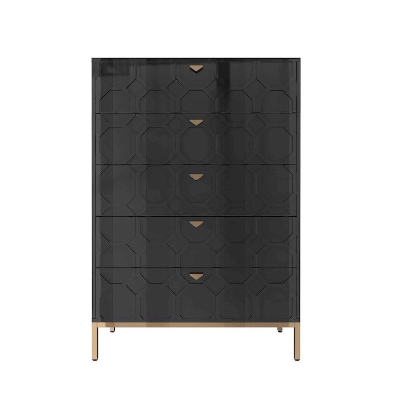 Clihome Wooden 5-Drawer Storage Chest