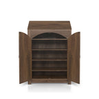 DH BASIC Jody Farmhouse Adjustable 4-Shelf Double-Door Shoe Cabinet with Lift-top Storage by Denhour