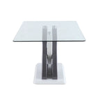 Somette Sophie Glass Top Dining Table - White