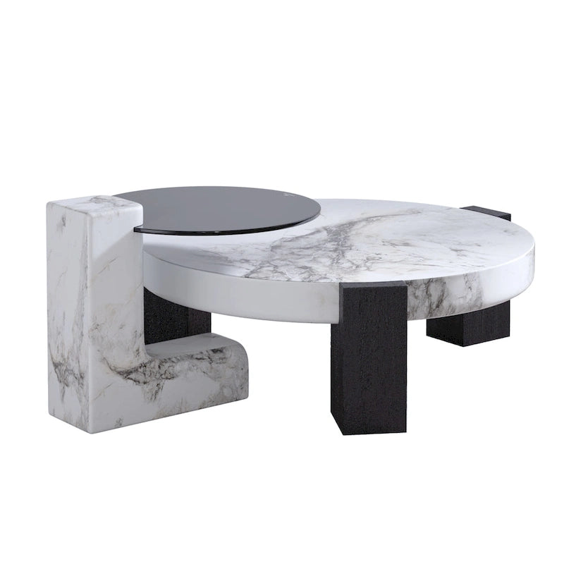 Set of 2 Round Nesting Coffee Table Set