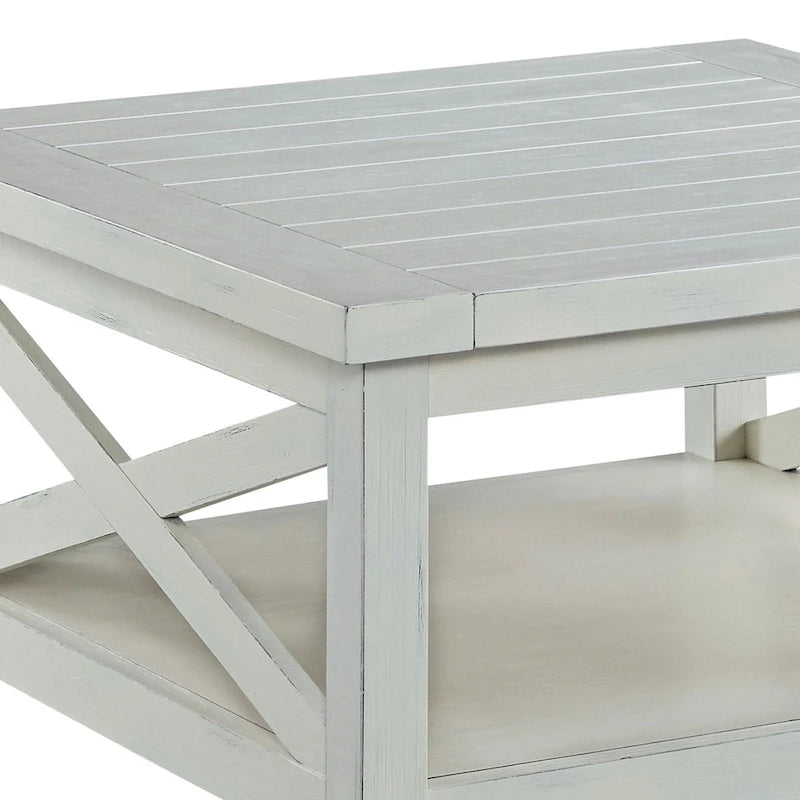 Seaside Lodge Off-White Weathered Finish Coffee Table by Homestyles