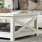 Seaside Lodge Off-White Weathered Finish Coffee Table by Homestyles