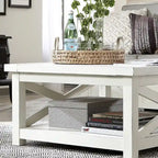 Seaside Lodge Off-White Weathered Finish Coffee Table by Homestyles
