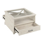 Lennox Farmhouse Glass Coffee Table with Storage by Bush Furniture