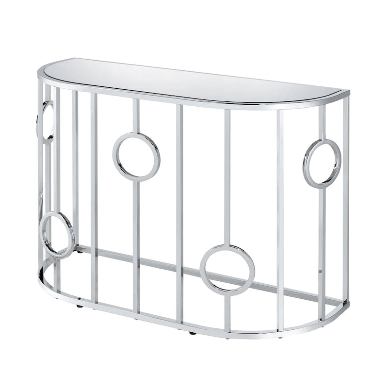 Hoop Glam Chrome 42-inch Mirror Sofa Table by Furniture of America