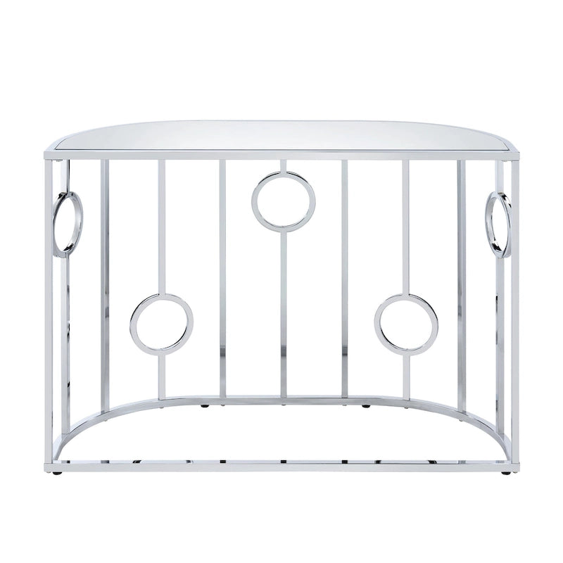 Hoop Glam Chrome 42-inch Mirror Sofa Table by Furniture of America