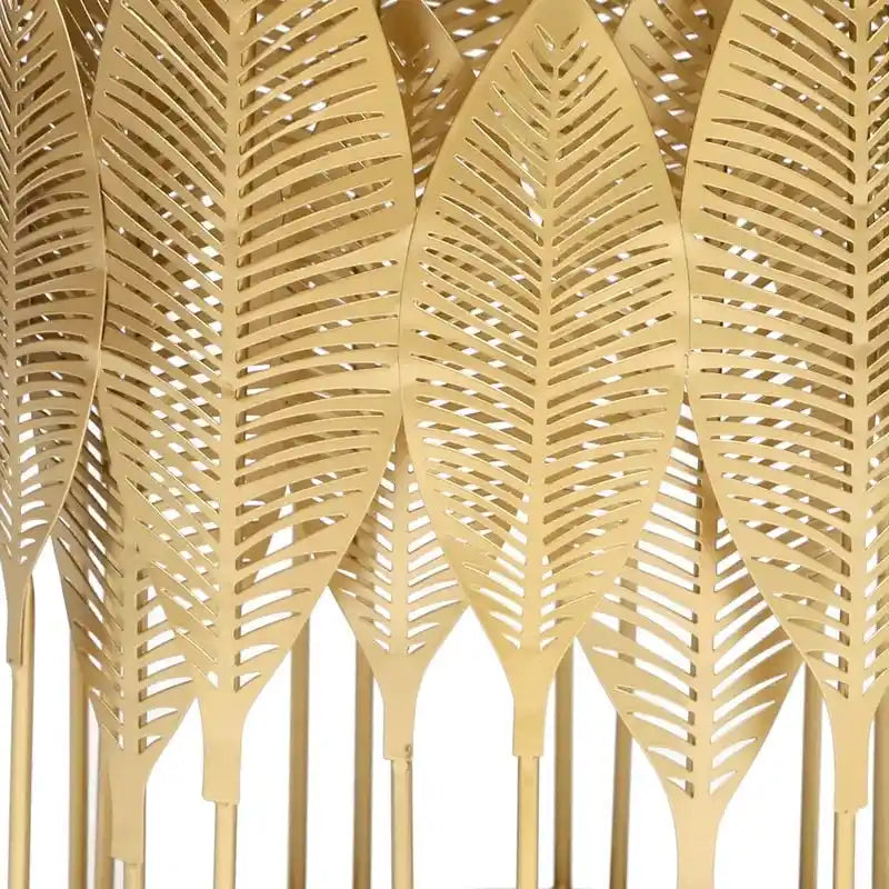 Adeco Gold Leaves End Tables Accent Coffee Nightstands Set of 2