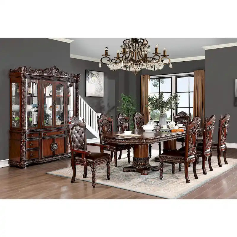 Furniture of America Abeena Traditional Cherry 120-inch Expandable Table