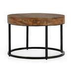 Classic Home Emma Set of 2 Nesting Tables in Natural Brown