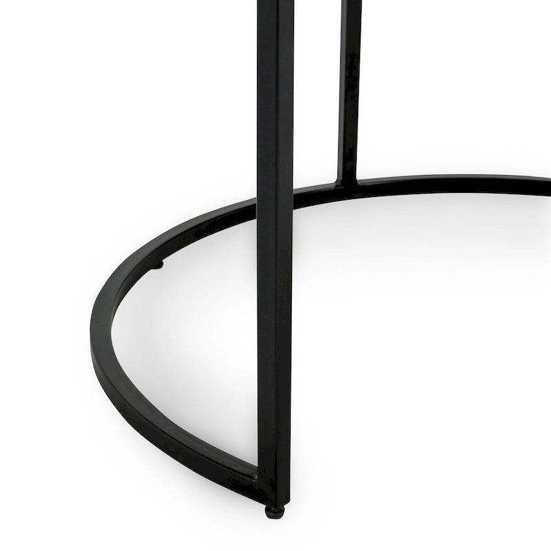 Classic Home Emma Set of 2 Nesting Tables in Natural Brown