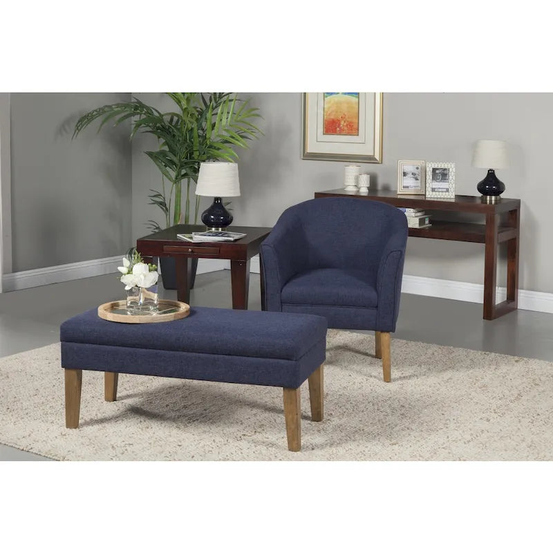 Porch & Den Kingswell Navy Chunky Textured Accent Chair