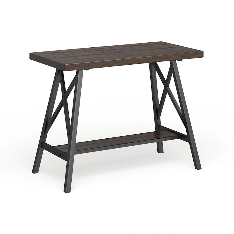 Industrial Weathered Oak 47-inch Wide Wood Top Counter Height Table by Furniture of America