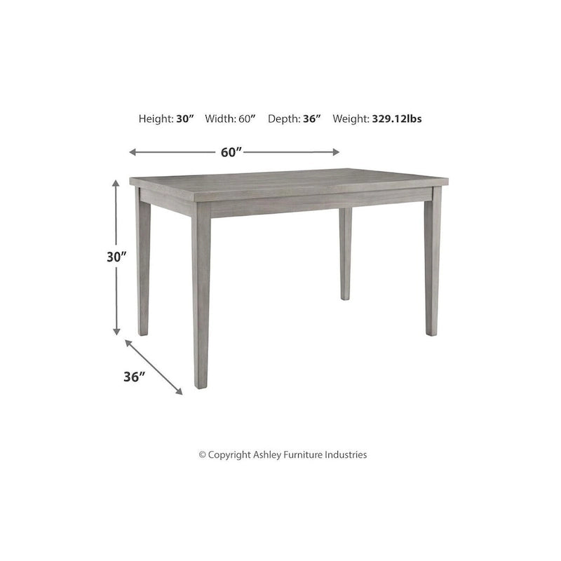 Parallen Gray Rectangular Dining Table