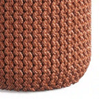 WYNDENHALL Allish Round Knitted Pouf in Orange Recycled PET Polyester