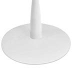 Oval White Faux Marble Topped Pedestal Dining Table