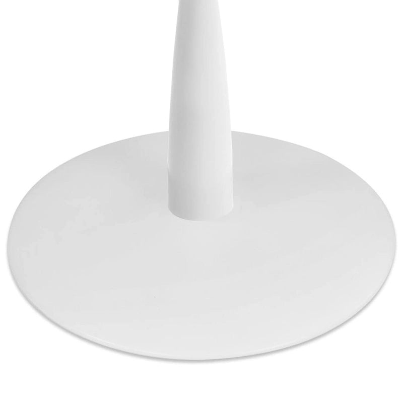 Oval White Faux Marble Topped Pedestal Dining Table