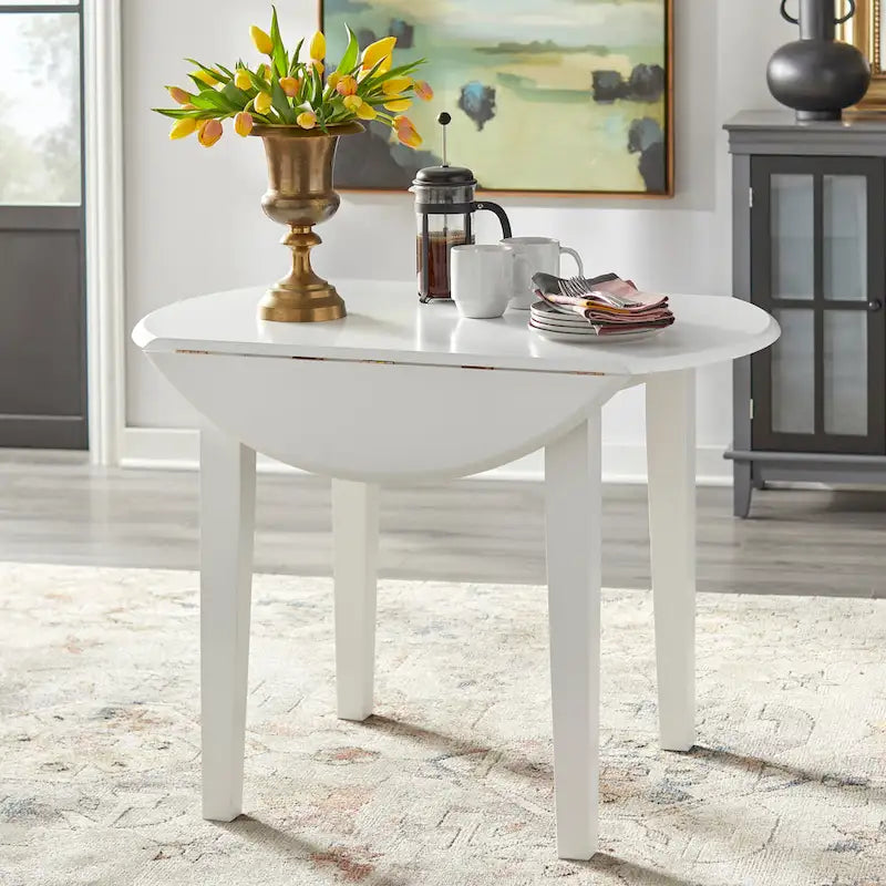 Simple Living Rollo Solid Wood Drop Leaf Dining Table