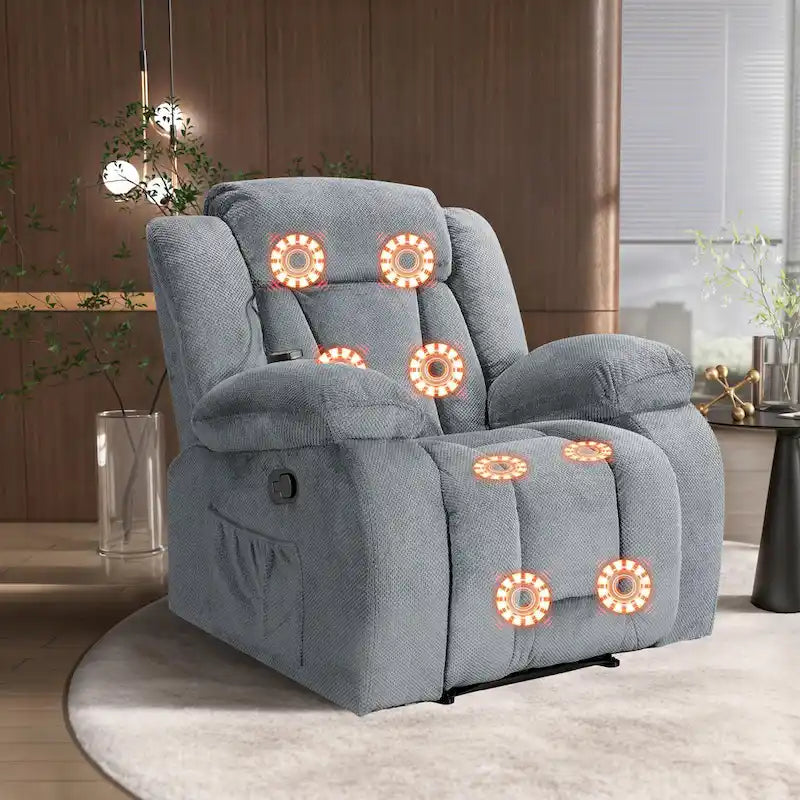 Super Comfortable Standard Size Heating and Massage Recliner Chair