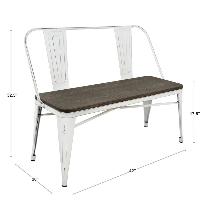 Carbon Loft Boyer Industrial Metal and Wood Dining/ Entryway Bench