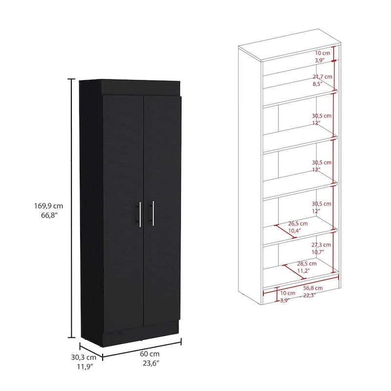 Nepal Pantry Cabinet, Space-Efficient 2-Door Design
