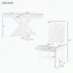 Dining Table Set with Extendable Table and 4 Upholstered Chairs