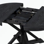 Dining Table Set with Extendable Table and 4 Upholstered Chairs