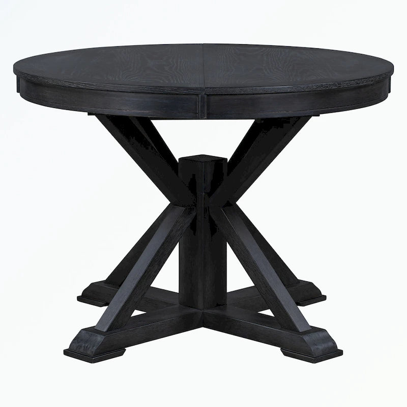 Dining Table Set with Extendable Table and 4 Upholstered Chairs