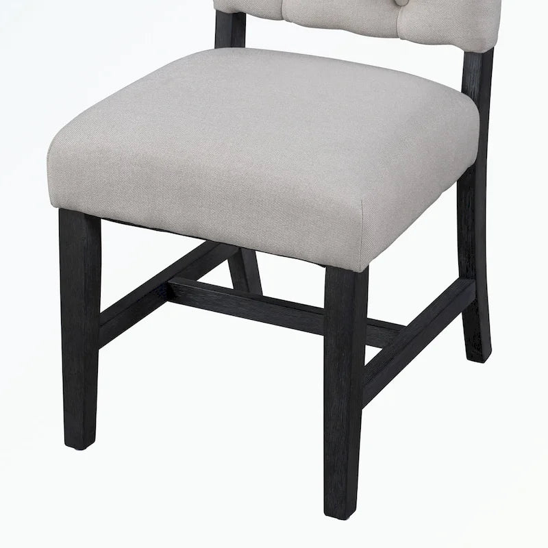 Dining Table Set with Extendable Table and 4 Upholstered Chairs