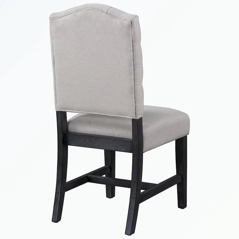 Dining Table Set with Extendable Table and 4 Upholstered Chairs