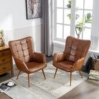 Set of 2 Modern Accent Chair Wingback Armchair