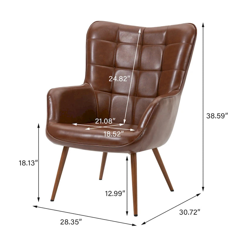 Set of 2 Modern Accent Chair Wingback Armchair