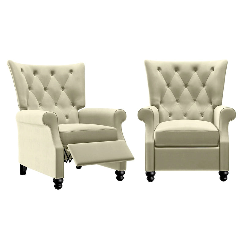 Copper Grove Plush Pushback Recliner Chairs (Set of 2)
