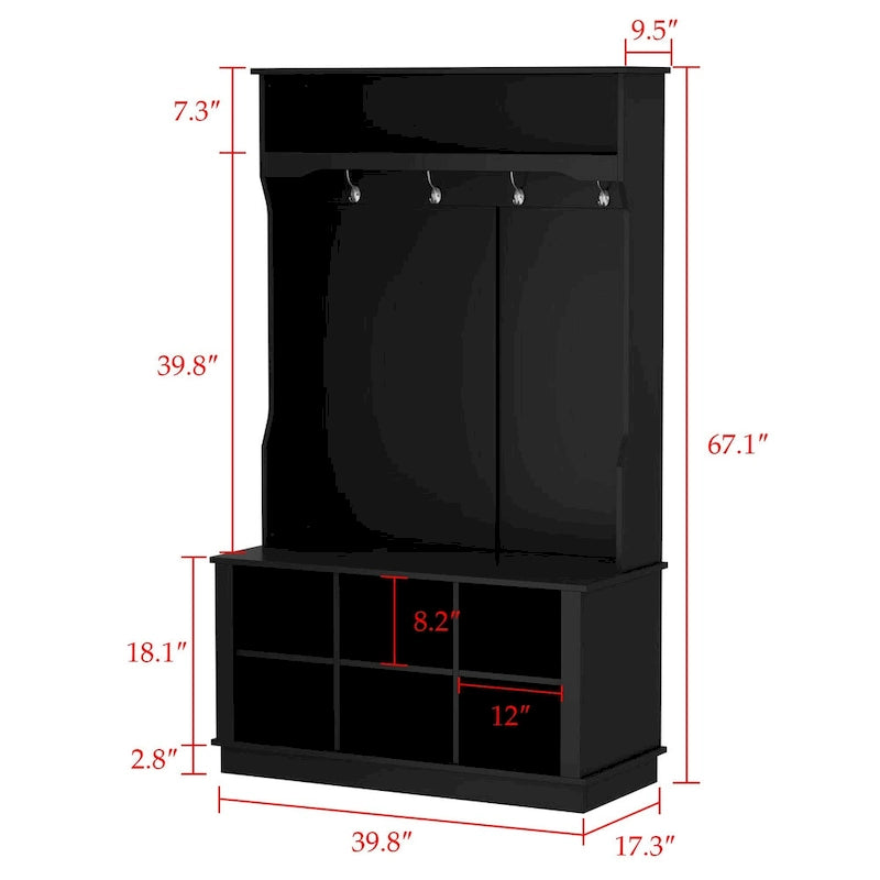 Hall Tree Storage Bench Shoe Rack Entryway Hall Tree Shoe Storage