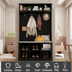 Hall Tree Storage Bench Shoe Rack Entryway Hall Tree Shoe Storage