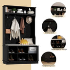 Hall Tree Storage Bench Shoe Rack Entryway Hall Tree Shoe Storage