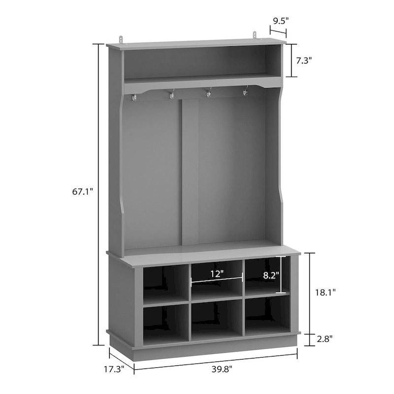 Hall Tree Storage Bench Shoe Rack Entryway Hall Tree Shoe Storage