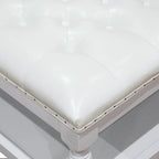 Cairona Tufted Bi-cast leather 34-Inch Shelved Ottoman Table